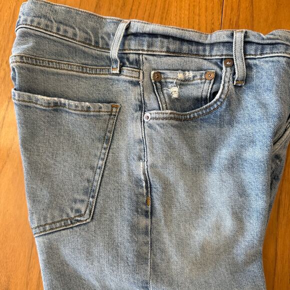 AGOLDE Jeans Size 26 Nico High Rise Button Fly Fray Raw Hem Light Wash Stretch - Picture 5 of 16